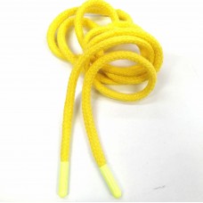 Шнур Желтый хлопковый круглый с пластиковым наконечником