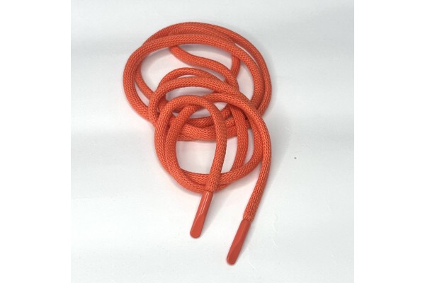 Шнур Светло оранжевый хлопковый круглый с металлическим наконечником